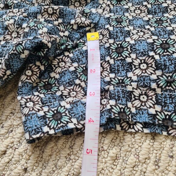 Loft Womens Floral Shorts Size 2 Blue White Summer Linen Blend Y2K Beachy - Picture 8 of 9